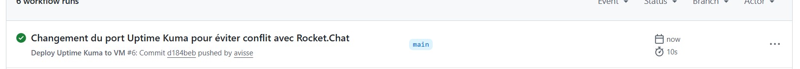 Job GitHub Actions réussi